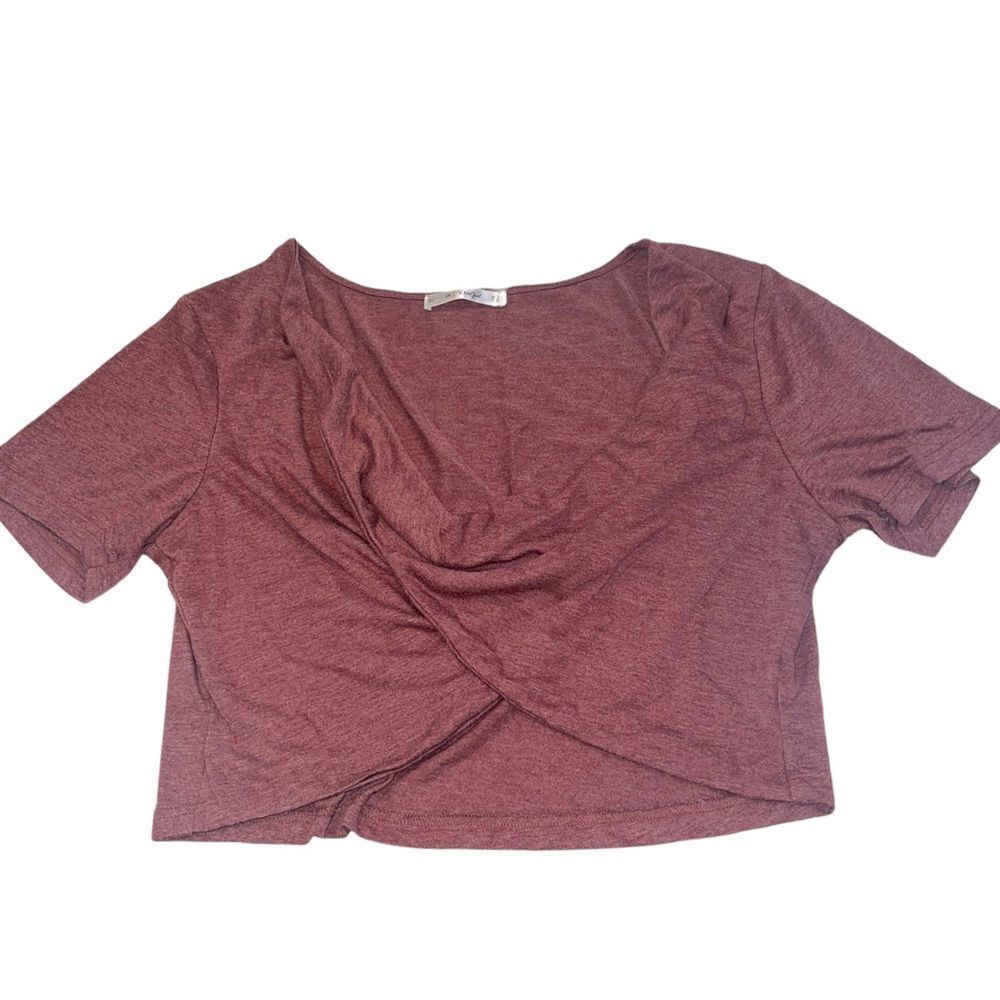 4/$25‎ - Rosegal Burgundy Twist Front Crop Top - Size 2XL